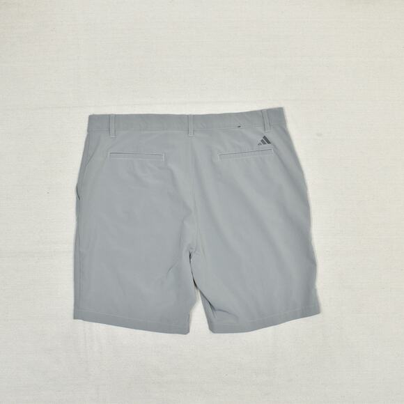 Adidas Men's Bermuda Chino Short Polyester Gray Size 38 Golf Zip Solid Pockets - Picture 3 of 8